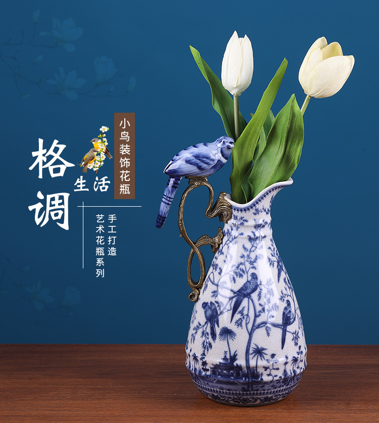 American blue parrot sitting room ark decoration ceramic vase soft outfit style restoring ancient ways receptacle porch act the role ofing is tasted furnishing articles