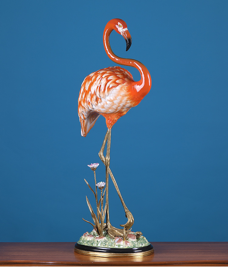 European household soft outfit ceramic flamingos creative example room porch sitting room adornment simulation animal furnishing articles