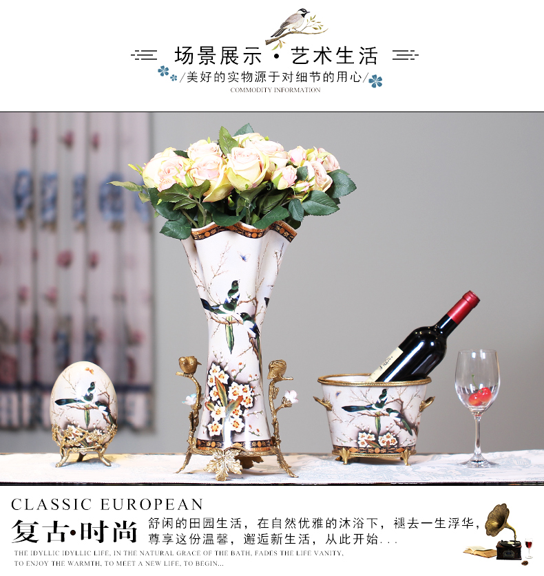 European American ceramic vase light much creative home sitting room porch table dry flower, flower decoration flower arranging furnishing articles