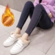 Bà bầu quần denim 2019 mùa xuân Bà bầu quần legging size lớn mặc bà bầu mùa thu đông cộng với quần nhung nâng bụng