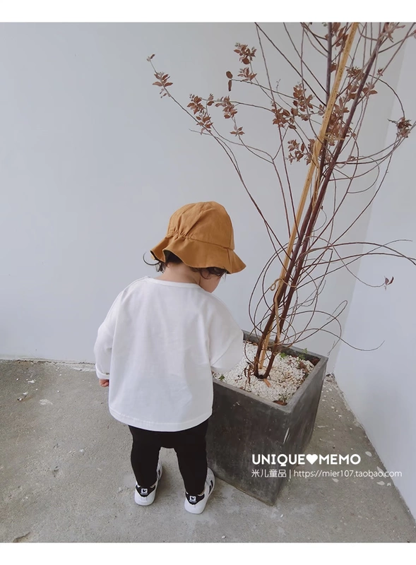 Sản phẩm dành cho trẻ em 2018 Phiên bản Hàn Quốc xuân hè nam nữ mới bé baby áo sơ mi cotton tay ngắn màu hạt dẻ dễ thương