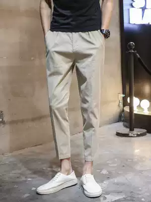 Summer men's casual pants and trousers Korean version of the trend slim nine-point pants men's cigarette tube pants 9-point pants men's pants