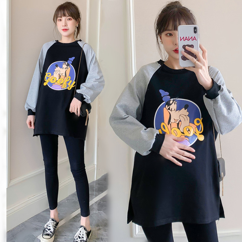 Pregnant women's spring clothing online red suit stylish small sub-blouses foreign dress Spring and autumn money T-shirt Weater 2022 new
