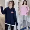 Pregnant women spring and autumn tops women's 2021 new spring and autumn fashion suit T-shirt two-piece set sweater dress