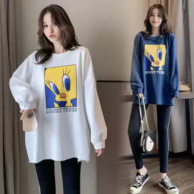 Pregnant women's autumn coat Net red suit spring and autumn fashion new loose non-bearing T-shirt dress women's dress tide