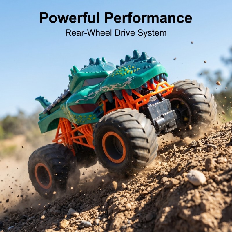 Monster Truck Toy 1:20 Bigfoot Electric Remote Control Car Shark Dinosaur Car Off-Road Toy Car Remote Control Car