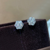 Group diamond earrings earrings earrings temperament high-end atmosphere long and short retro womens 18K gold real diamonds
