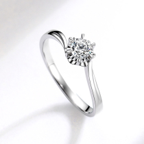 50 points 1 carat custom 18K white gold diamond ring wedding simple womens ring