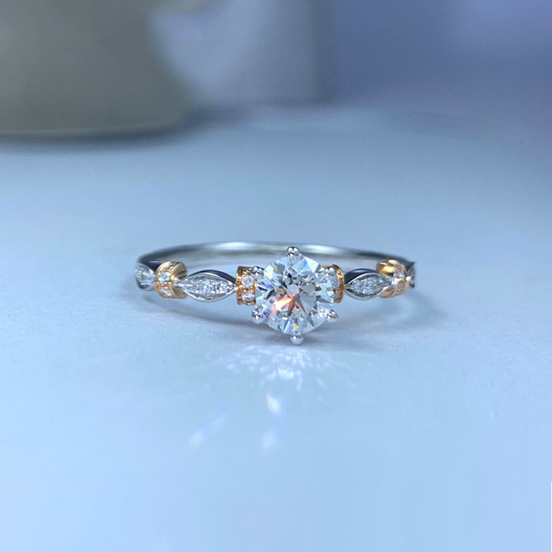 18K gold ring group with diamond ring 50 - point torn arm ring girl marriage diamond ring gia bare diamond ring custom