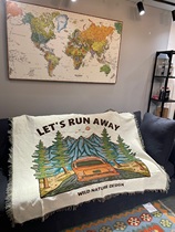 Caravan Blanket Outdoor Extreme Sports Decoration Blanket Sofa Youth Hostel Qinghai-Tibet Line Forest Park