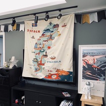 Export Swedish store Little fresh and decorated cloth hanging cloth background cloth art