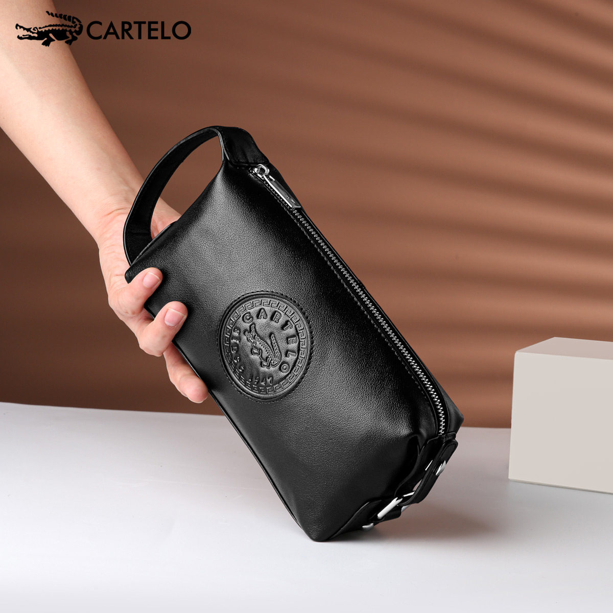 Crocodile Men Handbag Bag Genuine Leather 2022 New Large Capacity Hand Grab Bag Men's Wave Casual Multifunction Soft Skin-Taobao