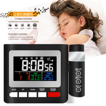 Projection clock Electronic alarm clock Creative simple student mute multi-function bedside luminous bedroom LED projection clock