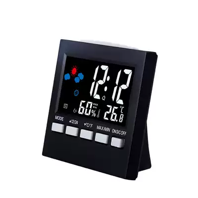 Electronic temperature and humidity meter household indoor precision baby room thermometer color screen meteorological electronic alarm clock