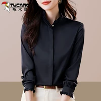 Черный/воротник-стойка с серьгами