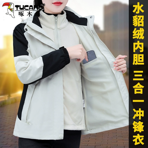 Съемная куртка, демисезонный бархатный удерживающий тепло вкладыш, «три в одном»