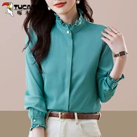 Мятно-зеленый/грибок воротника-стойки