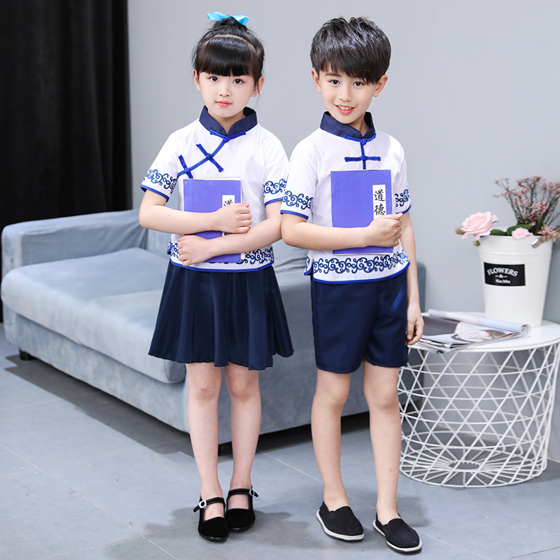 Cuốn sách thiếu nhi phong cách Xiaohe âm thanh Lang Lang costumes trang phục khiêu vũ đạo đức Học sinh Cộng hòa Trung Quốc mặc trang phục đọc sách của giới trẻ Thứ tư trang phục biểu diễn zumba