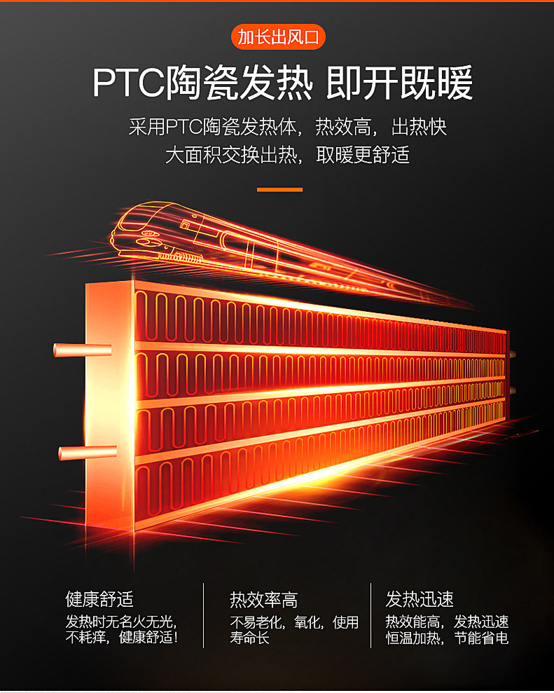 荣事达 TPC陶瓷发热 取暖器暖风机 2000w大功率 图4
