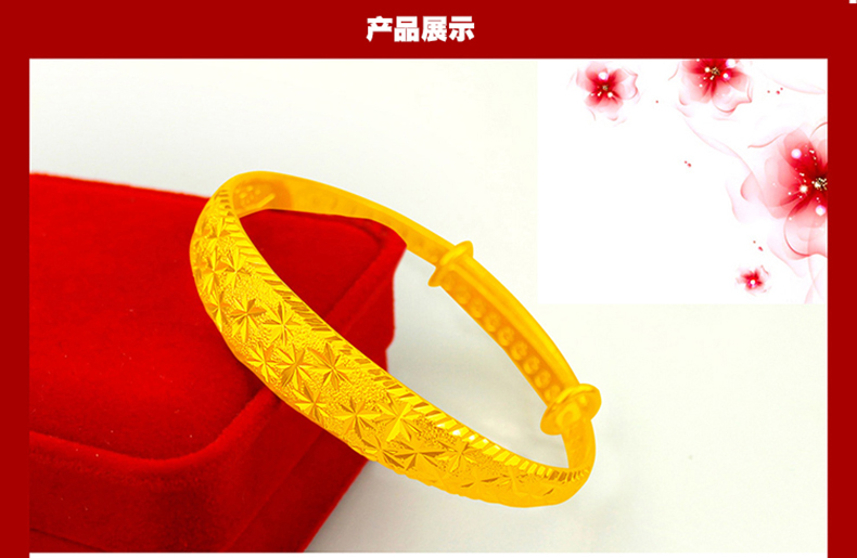 Chuangyuan vòng tay mạ vàng cô dâu cô dâu trang sức cô dâu trang sức mạ vàng vòng tay rộng mặt mẹ tặng vòng tay nam bạc