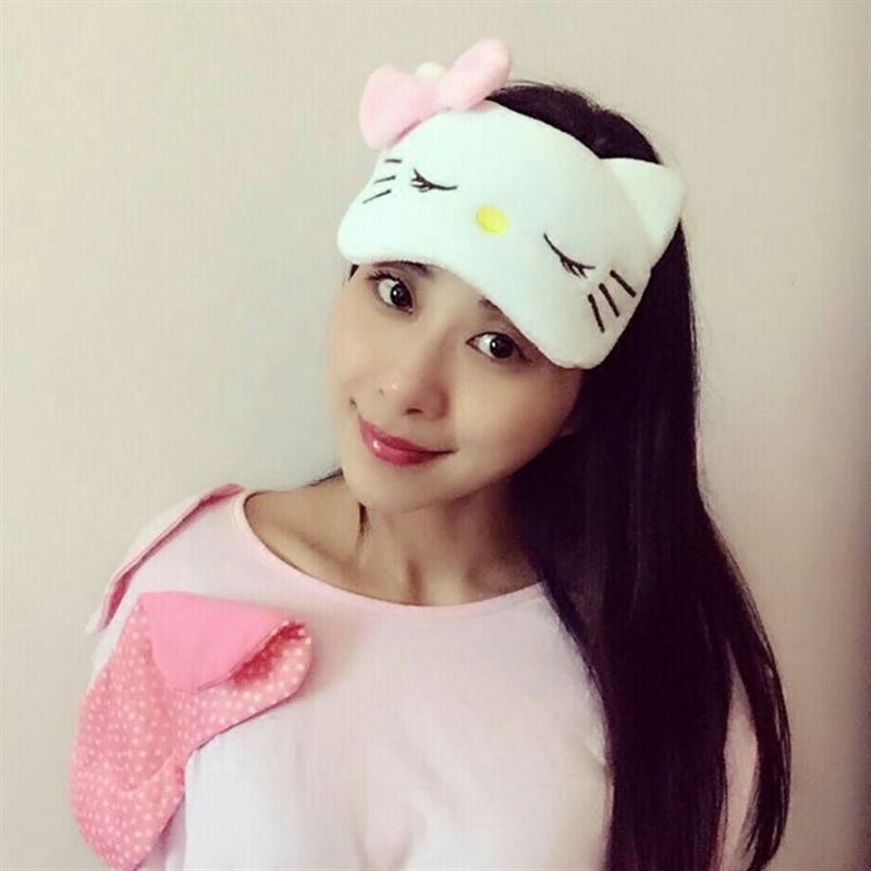 卡通猫咪遮光透气热敷眼罩睡眠睡觉冰袋冰敷护眼罩男女缓解眼疲劳