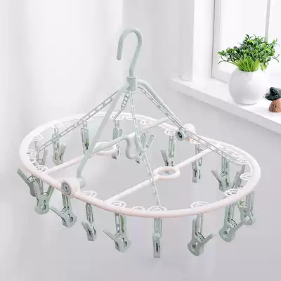 Drying rack multi clip baby sun socks cold underwear adhesive hook hanging baby clothes round function Household Artifact