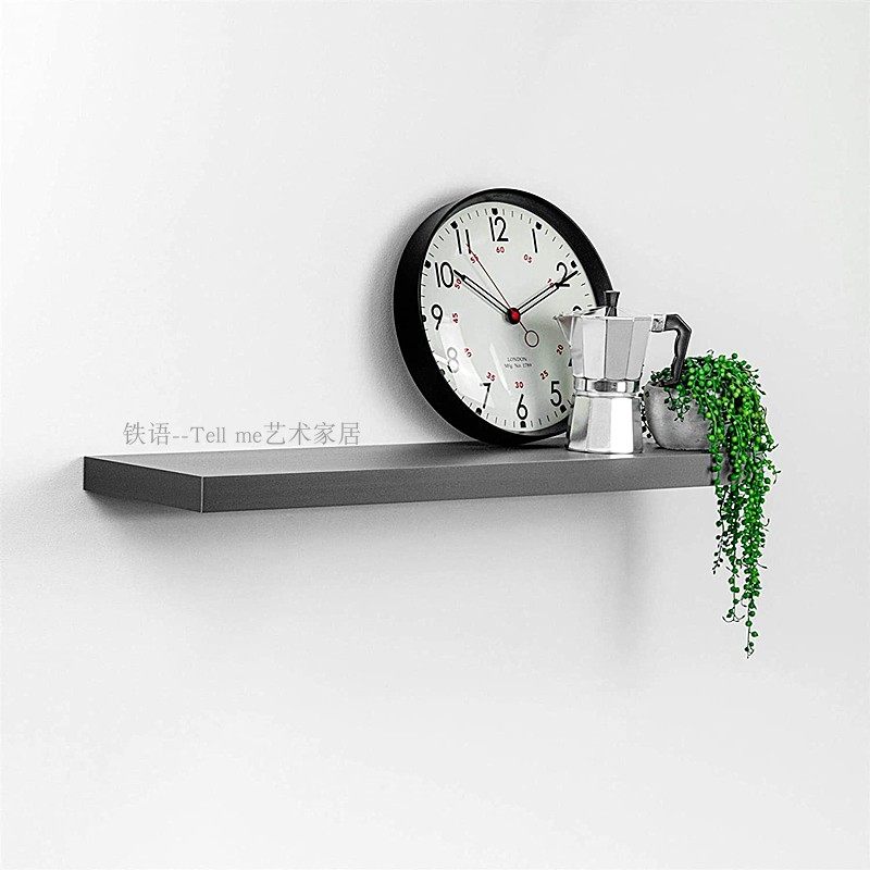 Pioneer metallic gray clapboard modern minimalist wall solid wood shelf shop apartment homestay decorative shelf