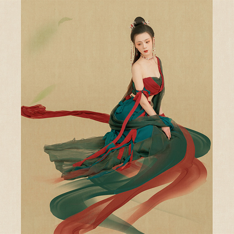 Customer set to make new photo gallery Photography Sexy Dunhuang Han suit Flying Sky Girl Gun Dance Performance Costume Costume