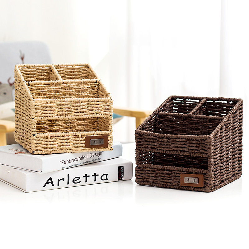 Chiru desktop contains carton basket of straw basket widget keys and multifunctional extraction paper box small storage basket
