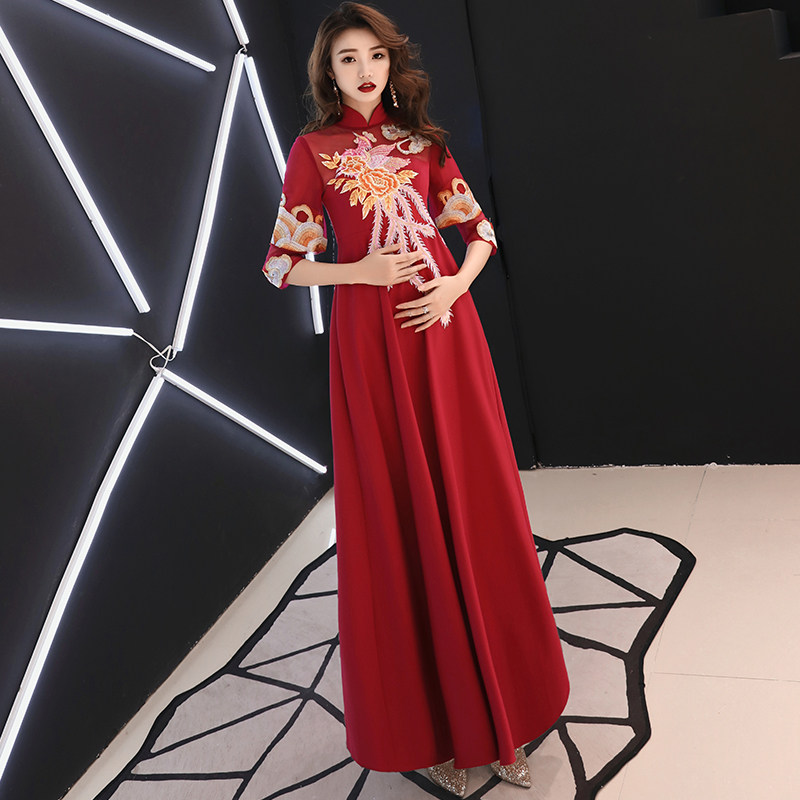 Large size toast dress 2021 bride Chinese style Xiuhe dress Red engagement dress Pregnant woman cover pregnant belly fat mm thin woman