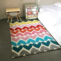 Colorful Peach Hearts Cute Girl Children Cartoon Nursery School Early Education Living Room Bedroom Book House Handmade Carpet Custom