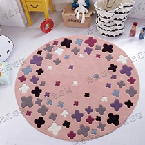 Eurostyle American Light Extravaganza Garden Flowers Round Rug Bedroom Bedside Computer Chair Basket Handmade Carpet Custom