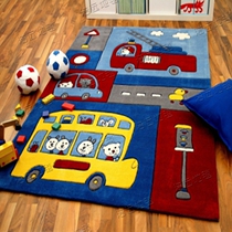 Blue Cartoon Car Childrens Room Boys Room Bedrooms Carpet Mediterranean Bedside Book Room Rug Kindergarten Customisation