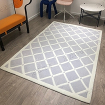 Brief Nordic American Grey Plaid Carpets Living-room Tea Table Sofa Rug Bedroom Bedside Handmade Carpet Customisation
