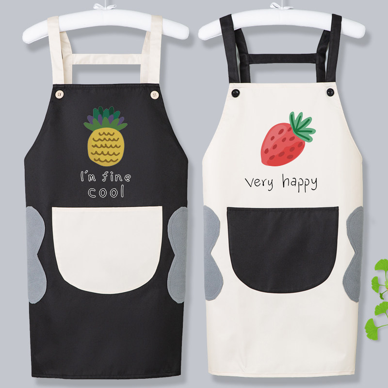 Apron household kitchen waterproof and oil-proof can be rubbed hand work clothes male cute Japanese Korean version of the female fashion cooking waist
