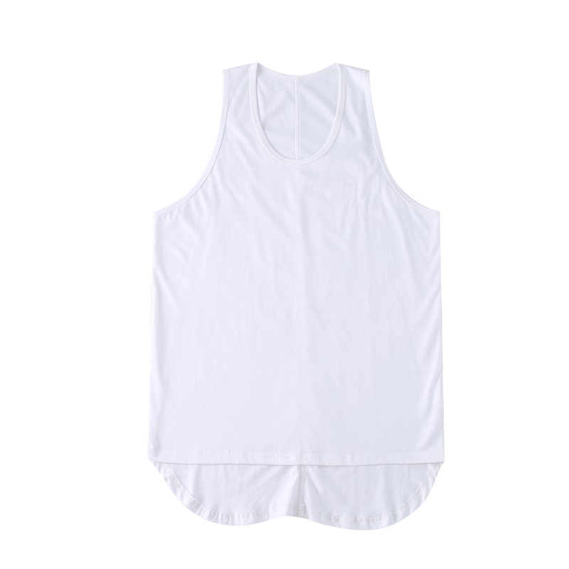 2017 ngắn trước dài cộng với màu rắn dài OVERSIZE lỏng áo cánh phía dưới mồ hôi vest nam và nữ thủy triều áo ba lỗ nam