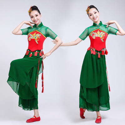 Chinese folk dance dress for women Classical Dance Costume female elegant Umbrella Dance square dance suit fan dance Yangko Costume Adult