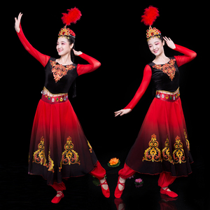 Chinese folk dance dress for women Xinjiang Dance Costume performance costume female ethnic style Uygur big swing skirt square dance suit adult