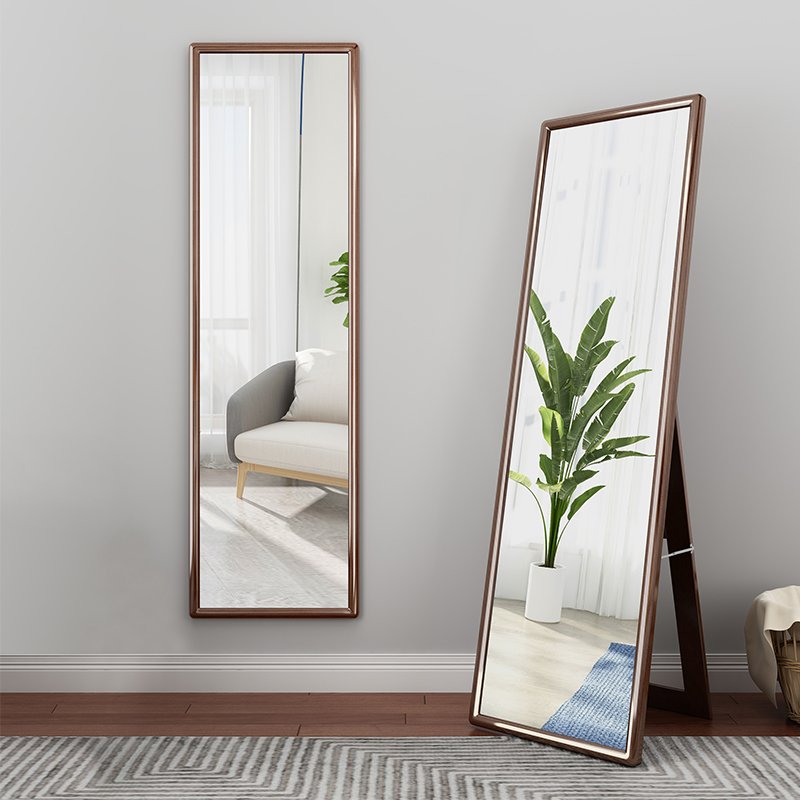Full body mirror floor mirror full body mirror home girl bedroom hanging wall solid wood minimalist wall-mounted clothing shop full body mirror