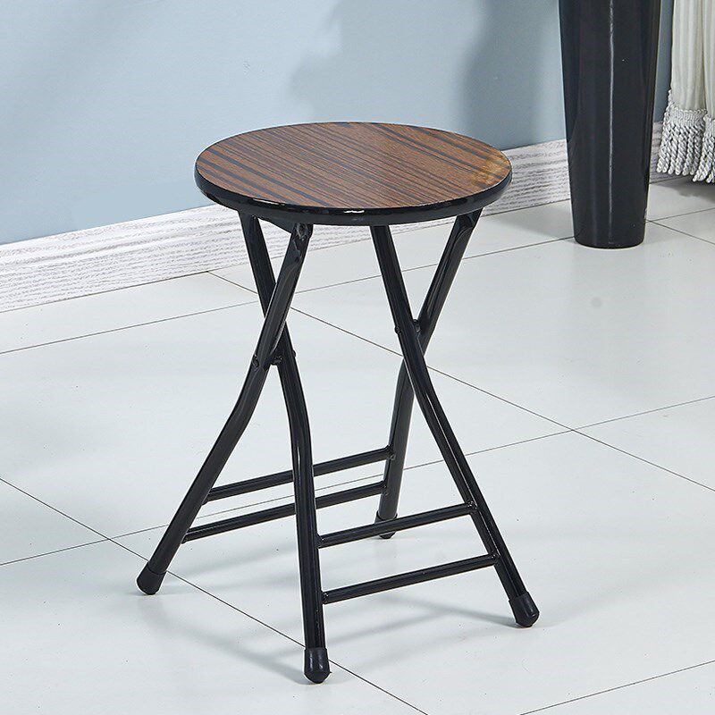 Sturdy simple folding stool Adult portable household folding stool Office chair Round stool Stable dining chair Chair backrest chair