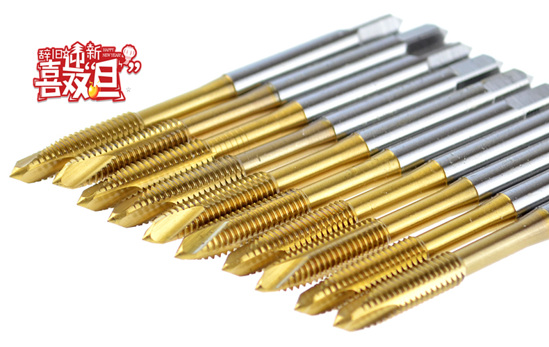 Titanium plated machine with screw tip first end with cobalt screw tap standard pitch m3m4m5m6m8 die steel stainless steel special