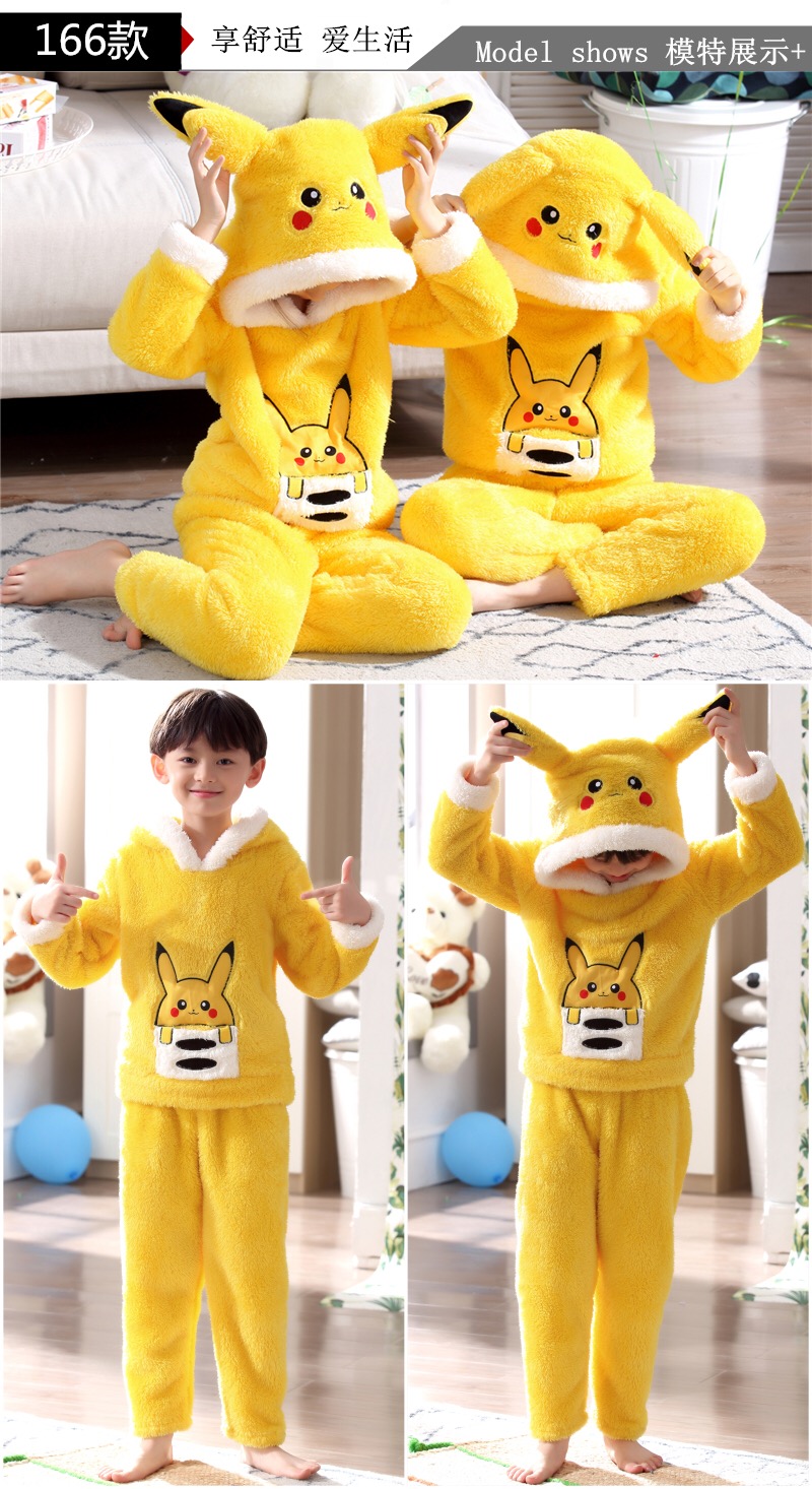 Mùa thu và mùa đông đồ ngủ trẻ em san hô lông cừu đàn ông và phụ nữ flannel trong cậu bé lớn béo cậu bé hoạt hình dày cha mẹ-con bộ khủng long