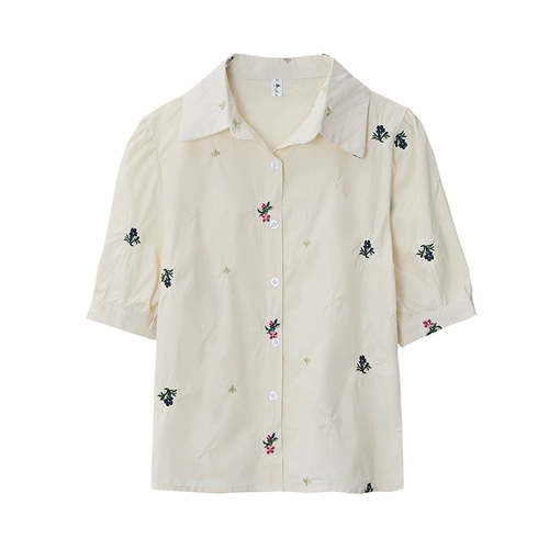 Рубашка, летняя летняя одежда, воротник поло, короткий рукав, 2024 года, оверсайз