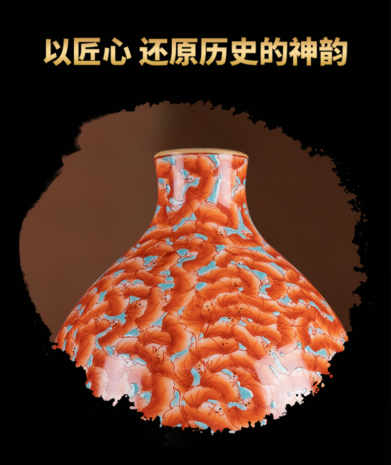 Ning hand - made antique vase seal up with jingdezhen ceramic bottle vase furnishing articles of sitting room color most monkey gourd bottle