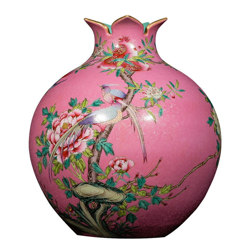 Better sealed up with jingdezhen ceramics vase hand - made painting of flowers and grain pomegranate bottles of Chinese style furnishing articles sitting room adornment office
