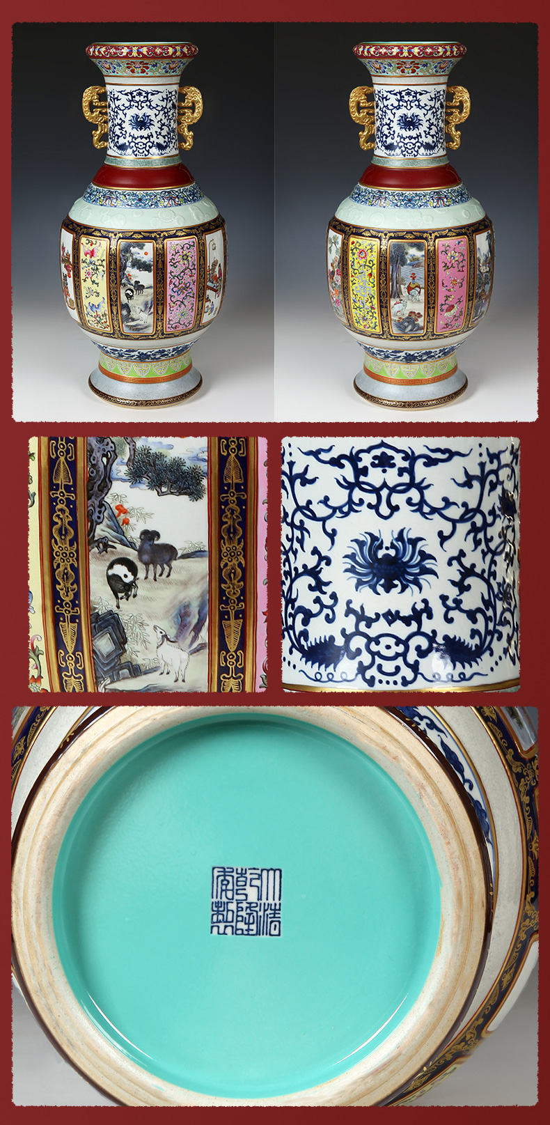 Better sealed up with "Beijing 's Forbidden City series", "Chinese antique blue and white porcelain is jingdezhen ceramic vase furnishing articles porcelain