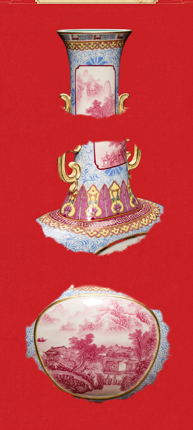 Ning sealed up with jingdezhen ceramics vase enamel paint Chinese antique hand - made process rich ancient frame place adorn article