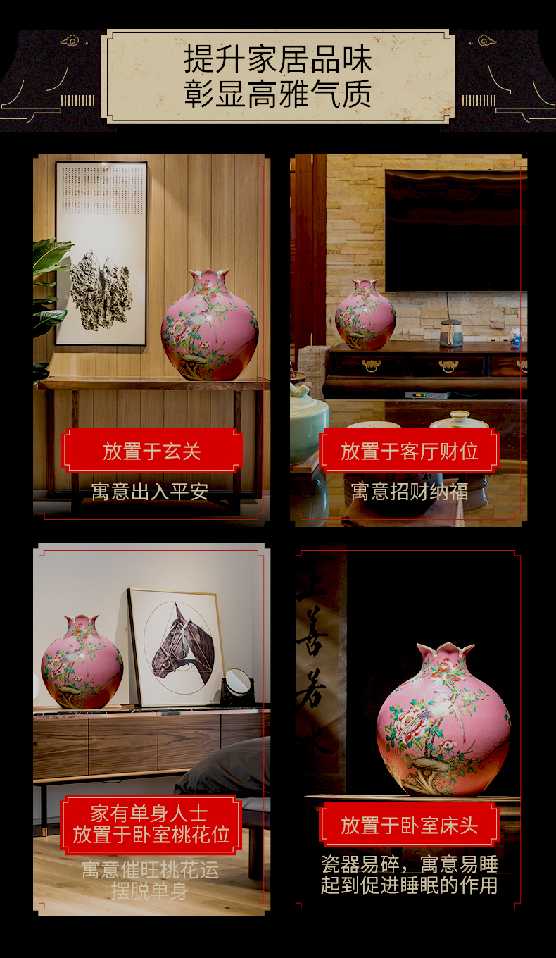 Better sealed up with jingdezhen ceramics vase hand - made painting of flowers and grain pomegranate bottles of Chinese style furnishing articles sitting room adornment office