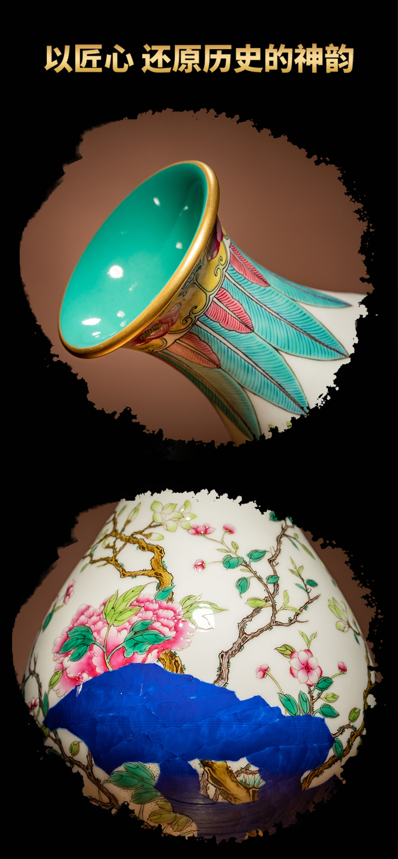 Ning hand - made antique vase seal up with jingdezhen ceramic bottle vase furnishing articles sitting room CV 18 prosperous okho spring bottle