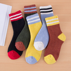 【10双】袜子女冬季中筒加厚加绒毛线袜子
